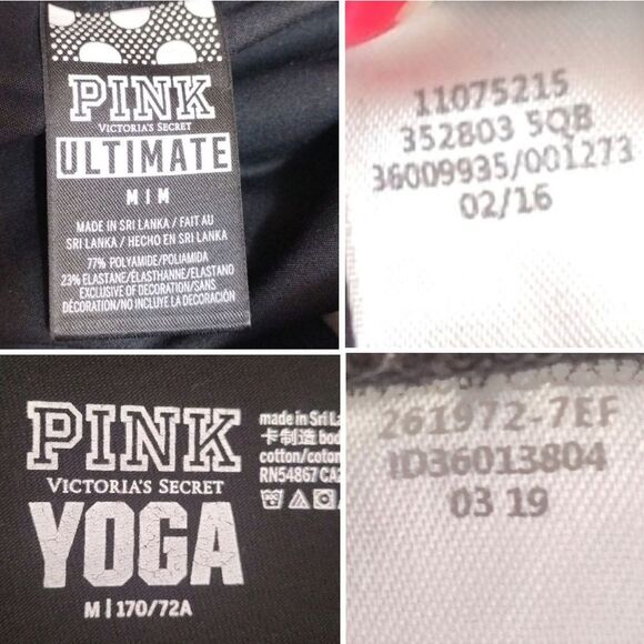 PINK Victoria's Secret 2 Pairs Black Aztec Athletic Workout Leggings Medium - Picture 14 of 15